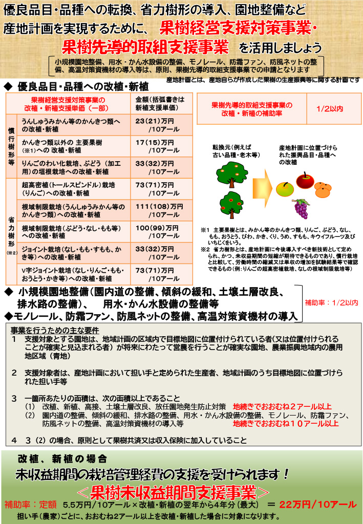 R7チラシ「果樹経営支援対策事業を活用しましょう！」（福岡県版）1